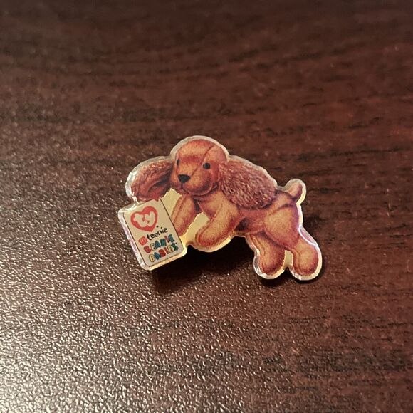 McDonald’s Ty Teenie Beanie Babies Cocker Spaniel Employee Lapel Hat Pin‎ - Picture 1 of 3